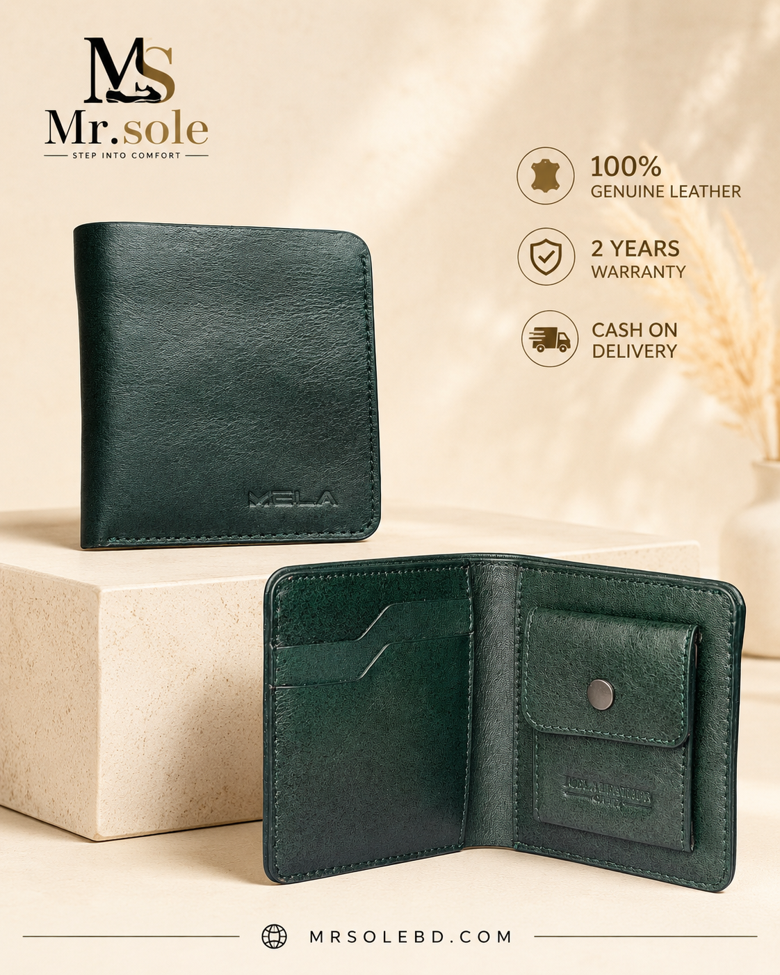 Premium Leather Wallet Green